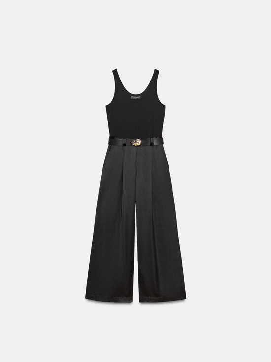 Zara Pants - Zara Black Sleeveless Wide-Leg Jumpsuit with Belt
